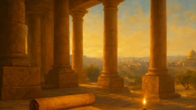 Open book of Ecclesiastes with Masonic symbols representing wisdom and light